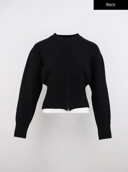 textured-twist-pullover-knit-oo319 / Black