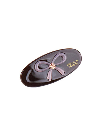 oval-ribbon-hairpin-cj515 / Black