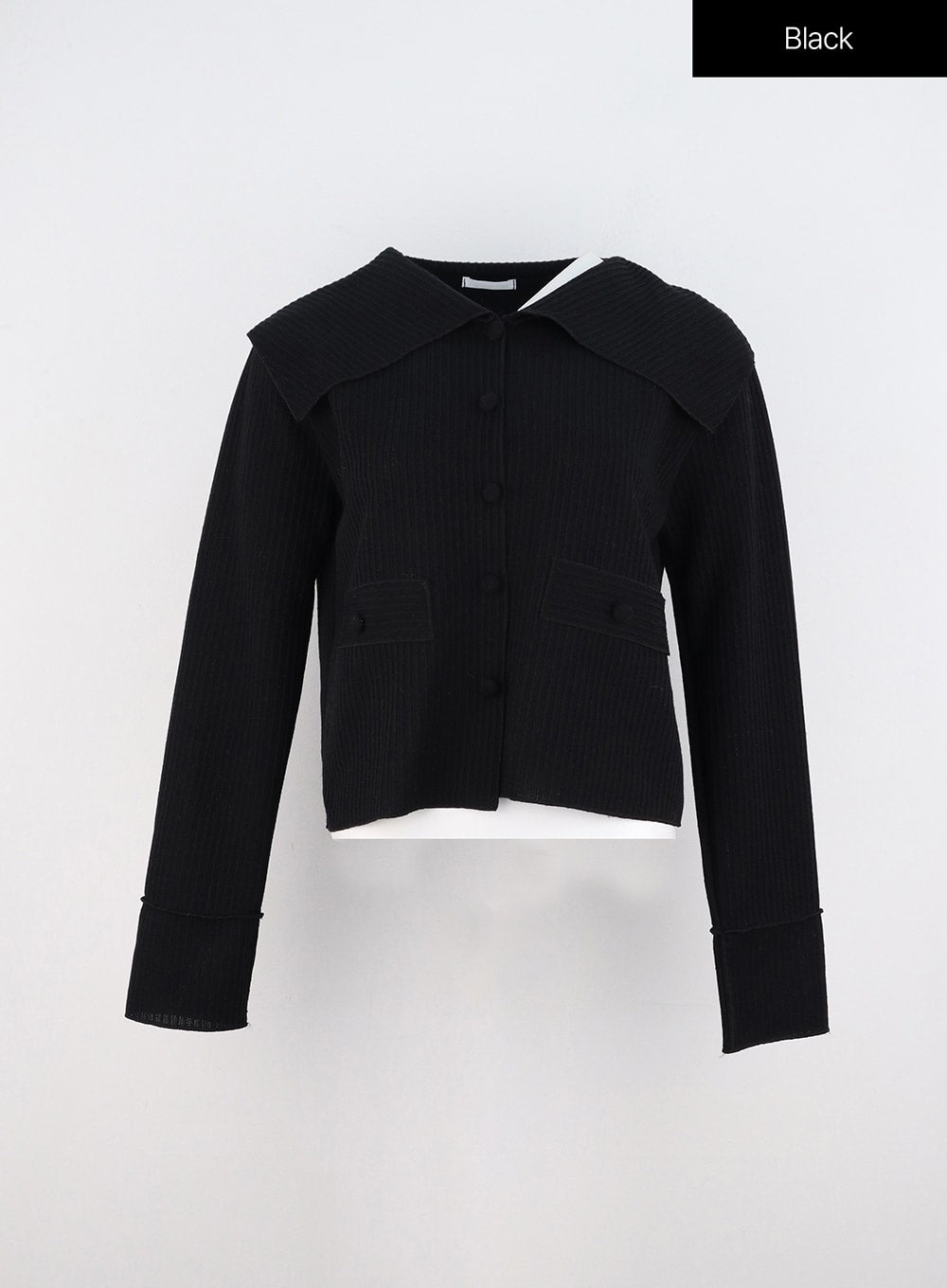 lovely-collar-buttoned-cardigan-oo323 / Black