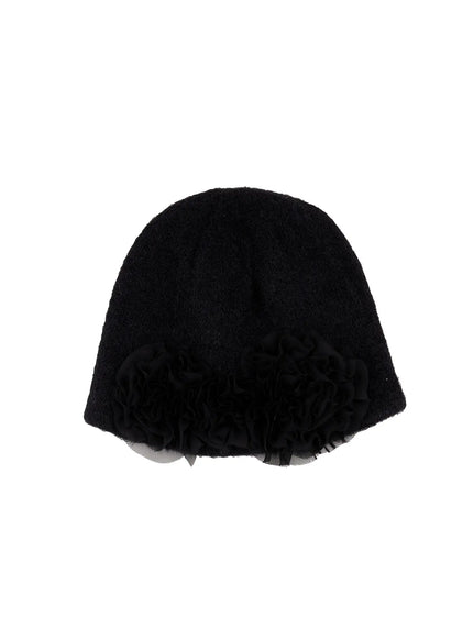 faux-fur-knit-beanie-cn514 / Black