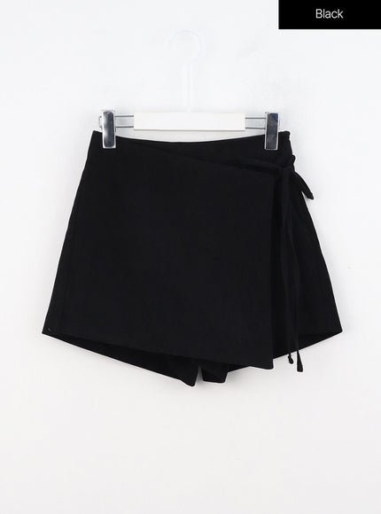 wrap-ribbon-tie-skorts-on313 / Black