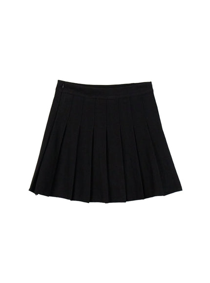 classic-pleated-skirt-cj501 / Black