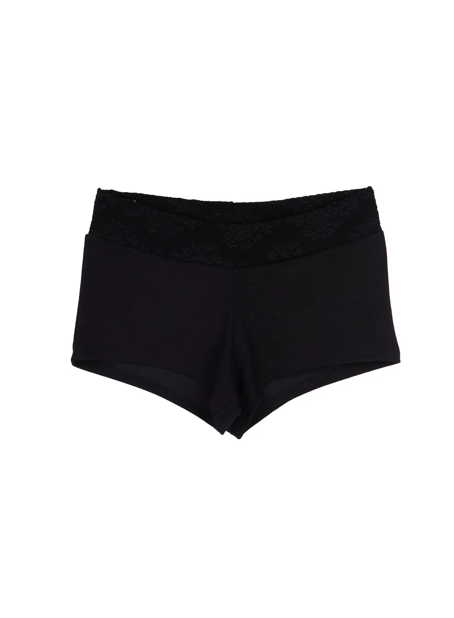 lace-trim-low-rise-shorts-cy521 / Black