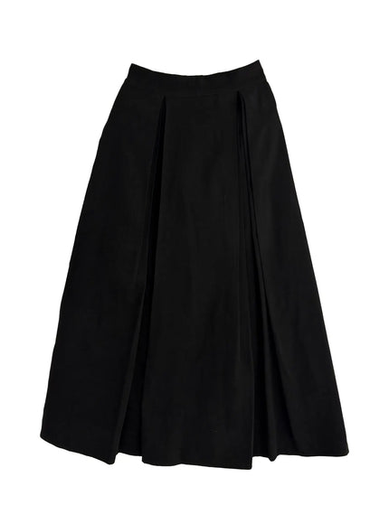 classic-pintuck-maxi-skirt-co530 / Black