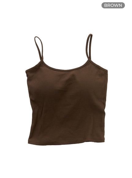 back-cut-out-cami-top-cy417 / Brown