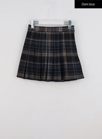 Check Pleated Mini Skirt IG312