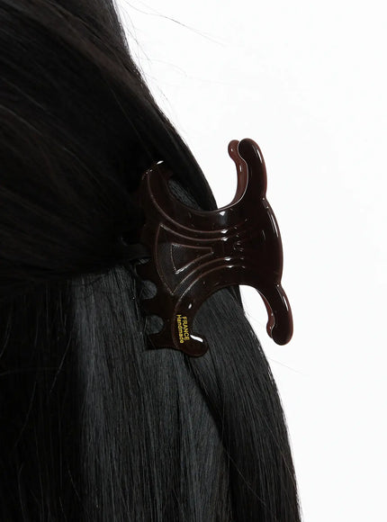 small-claw-clip-co503 / Dark brown