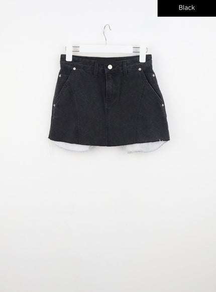 ripped-hem-denim-mini-skirt-cu326