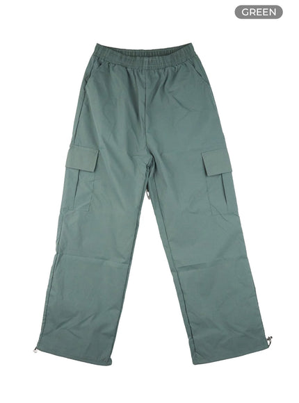 solid-string-waist-cargo-pants-cl412 / Green