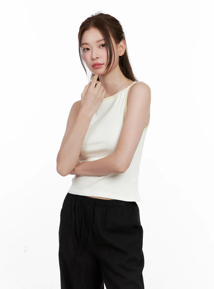 ribbed-cotton-tank-top-cl524 / Light beige