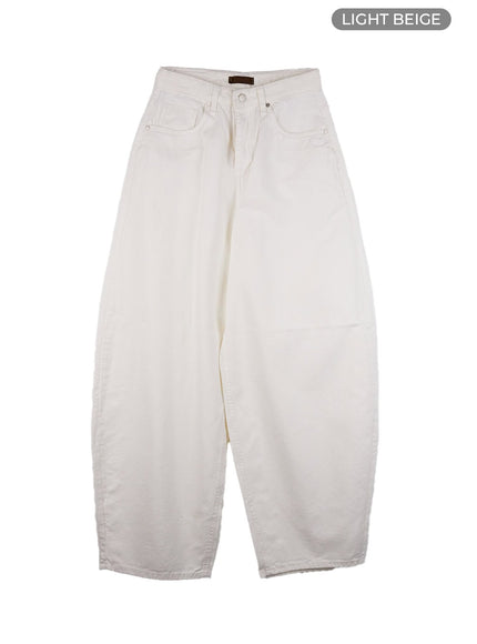 comfy-oversized-cotton-pants-cs420 / Light beige