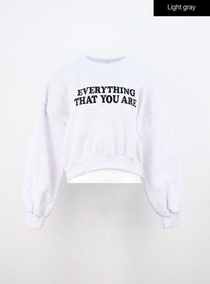 lettering-crop-sweatshirt-on310 / Light gray