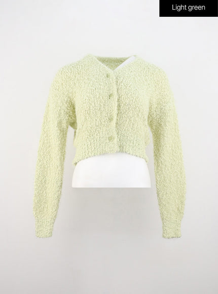 cozy-boucle-cardigan-oo316 / Light green