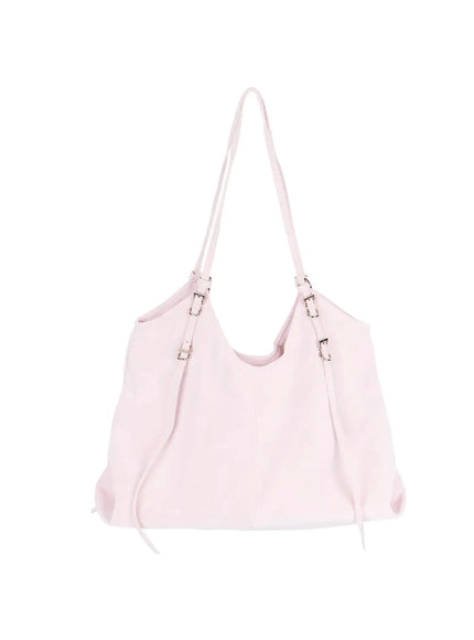 faux-leather-belted-shopper-bag / Light pink