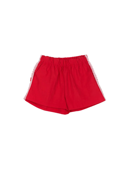 lace-detail-track-shorts-cu511 / Red