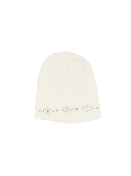 studded-knit-beanie-ca508 / White