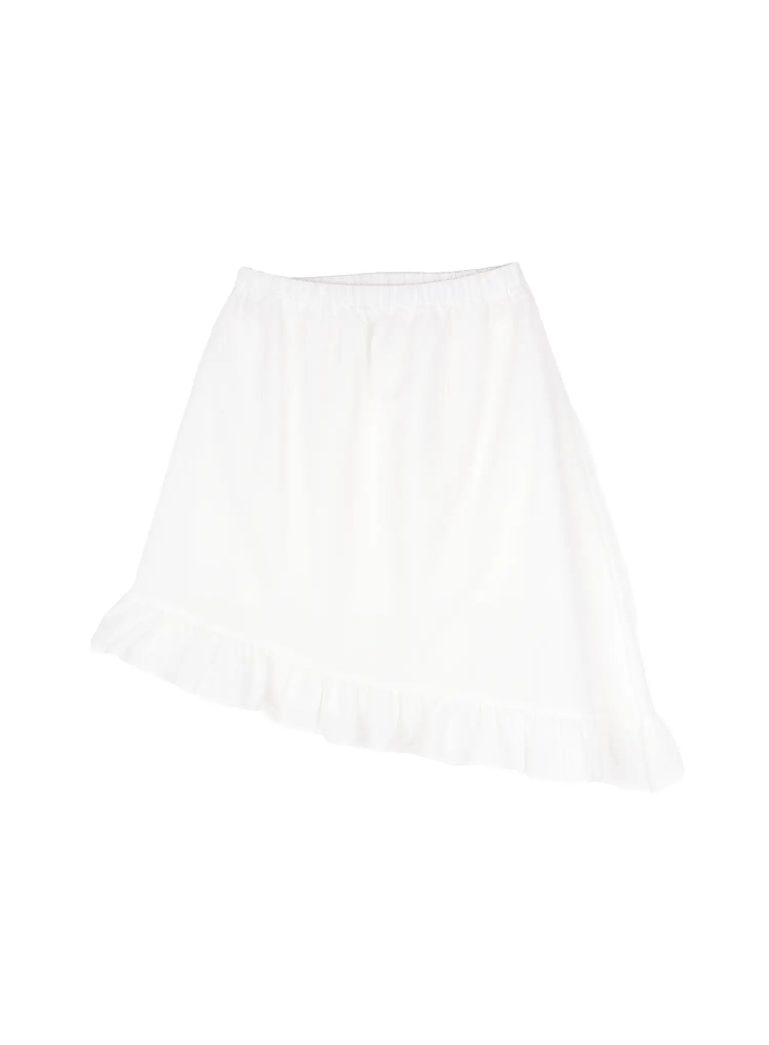 asymmetric-frill-midi-skirt-cy515 / White