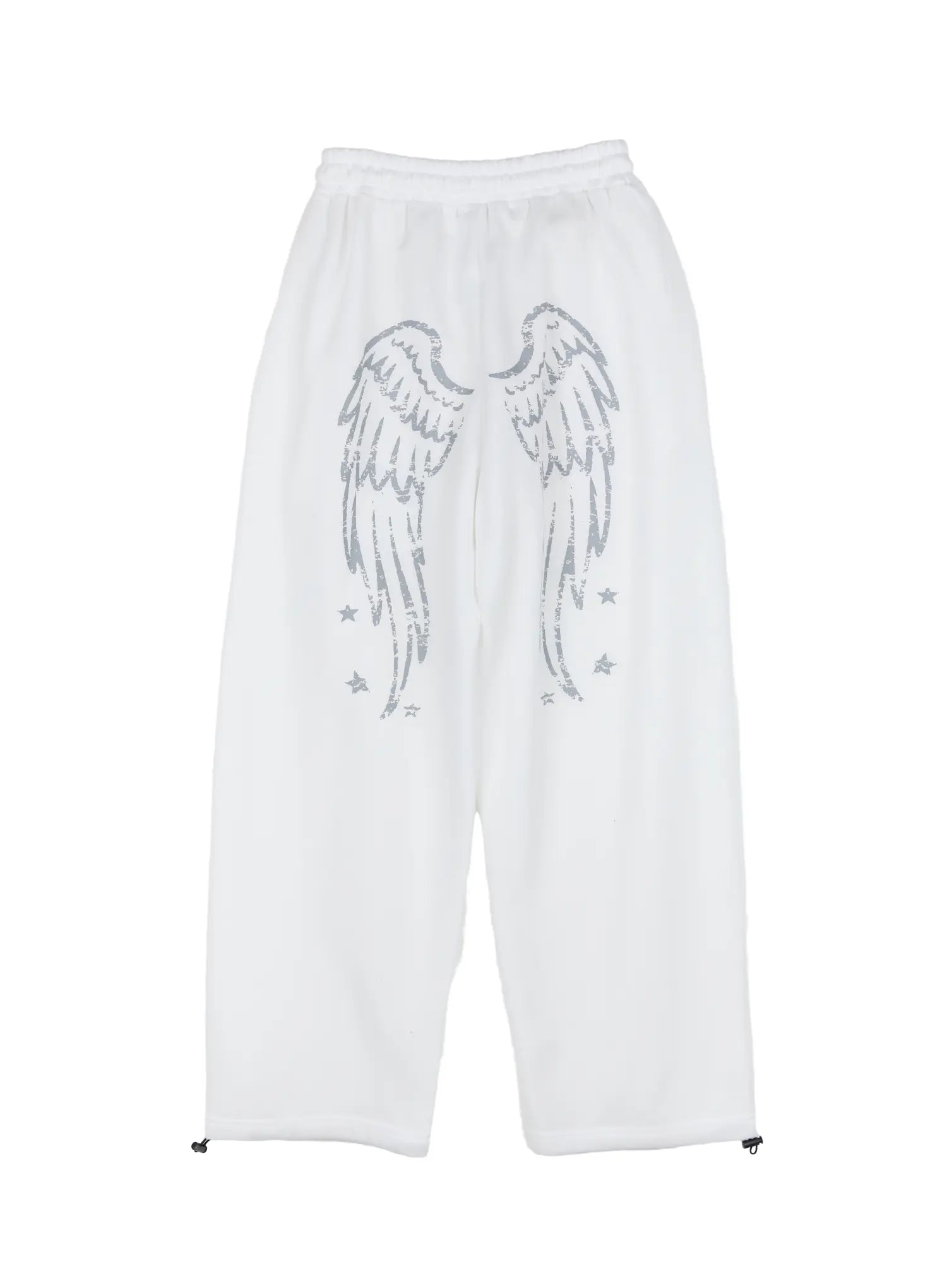 graphic-print-fleece-sweatpants-cd505 / White