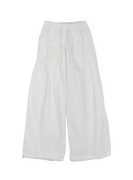 balloon-wide-leg-cotton-pants-co515 / White