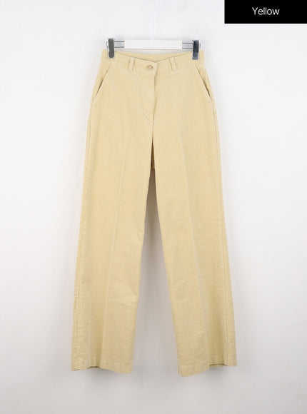 bootcut-fit-corduroy-pants-oo323 / Yellow