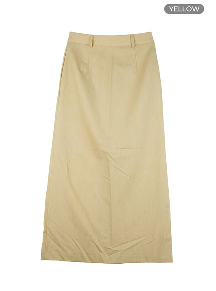 solid-tailored-maxi-dress-cl426 / Yellow