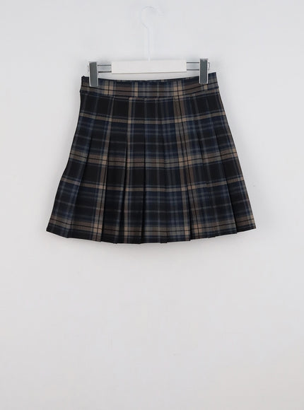 check-pleated-mini-skirt-ig312