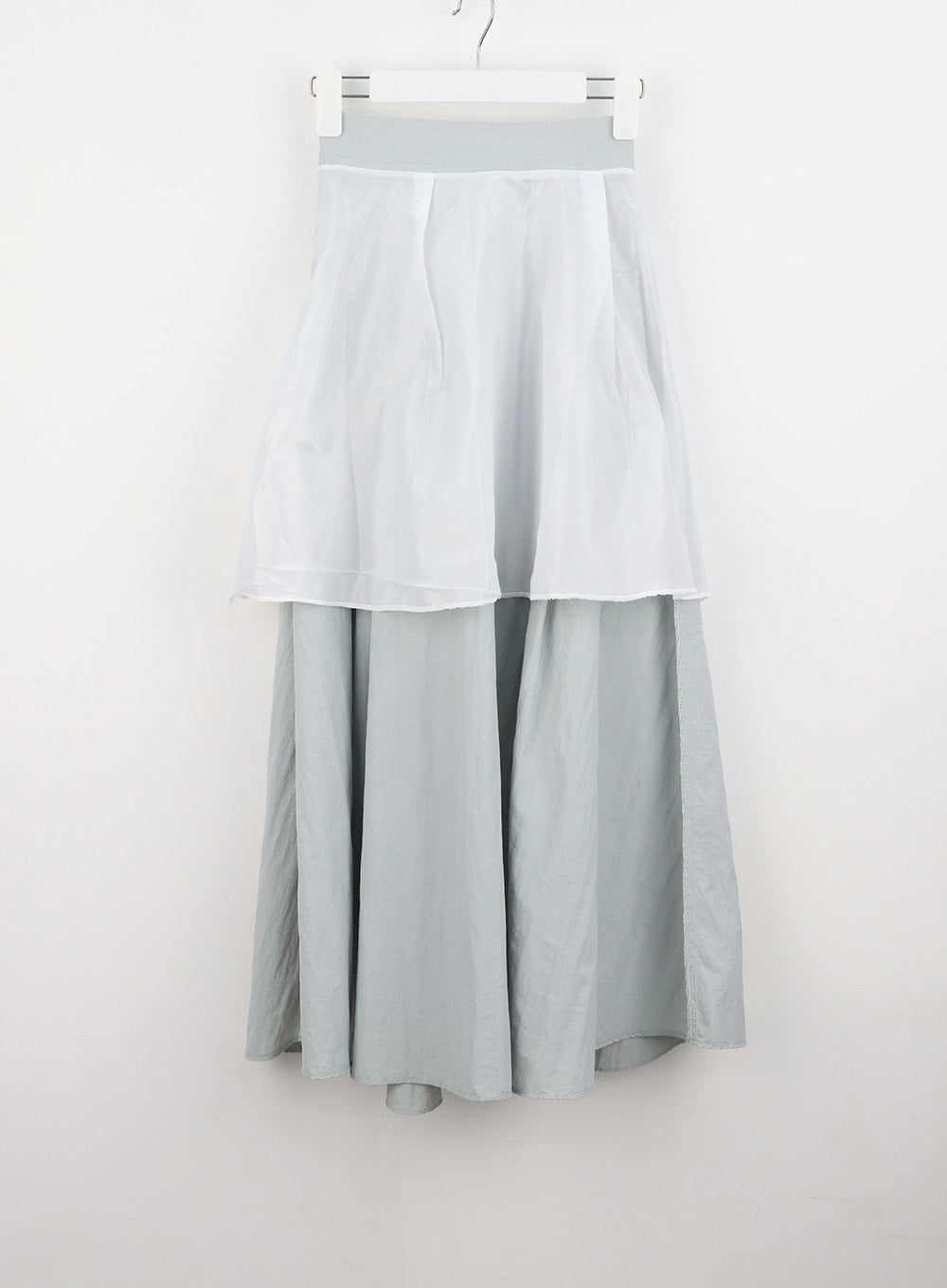 Technical satin long skirt, white | Sportmax