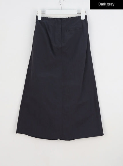 A-Line Nylon Maxi Skirt OY315