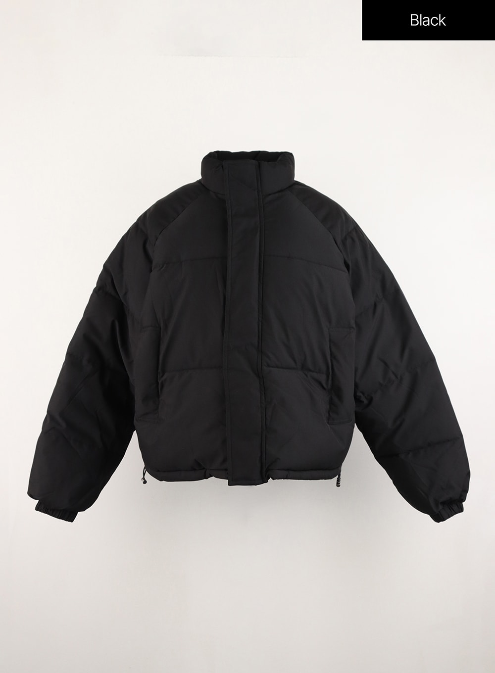 Solid Zip-Up Stand Collar Puffer Jacket OD315