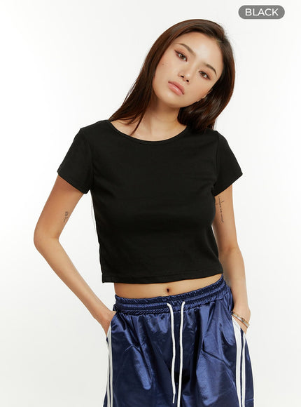 basic-cotton-crop-tee-cu421 / Black