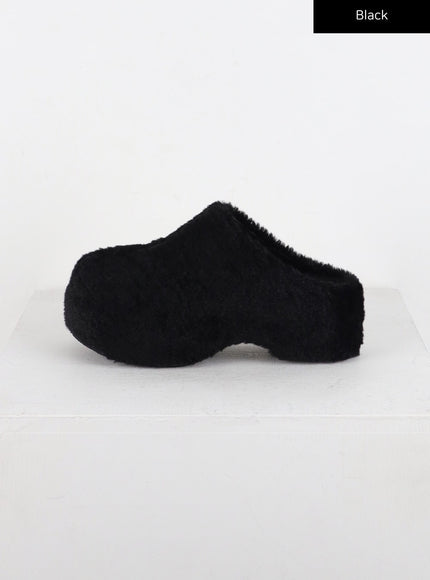 faux-fur-clogs-cd318 / Black