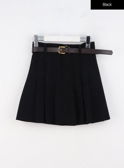 corduroypleated-mini-skirt-oo312 / Black