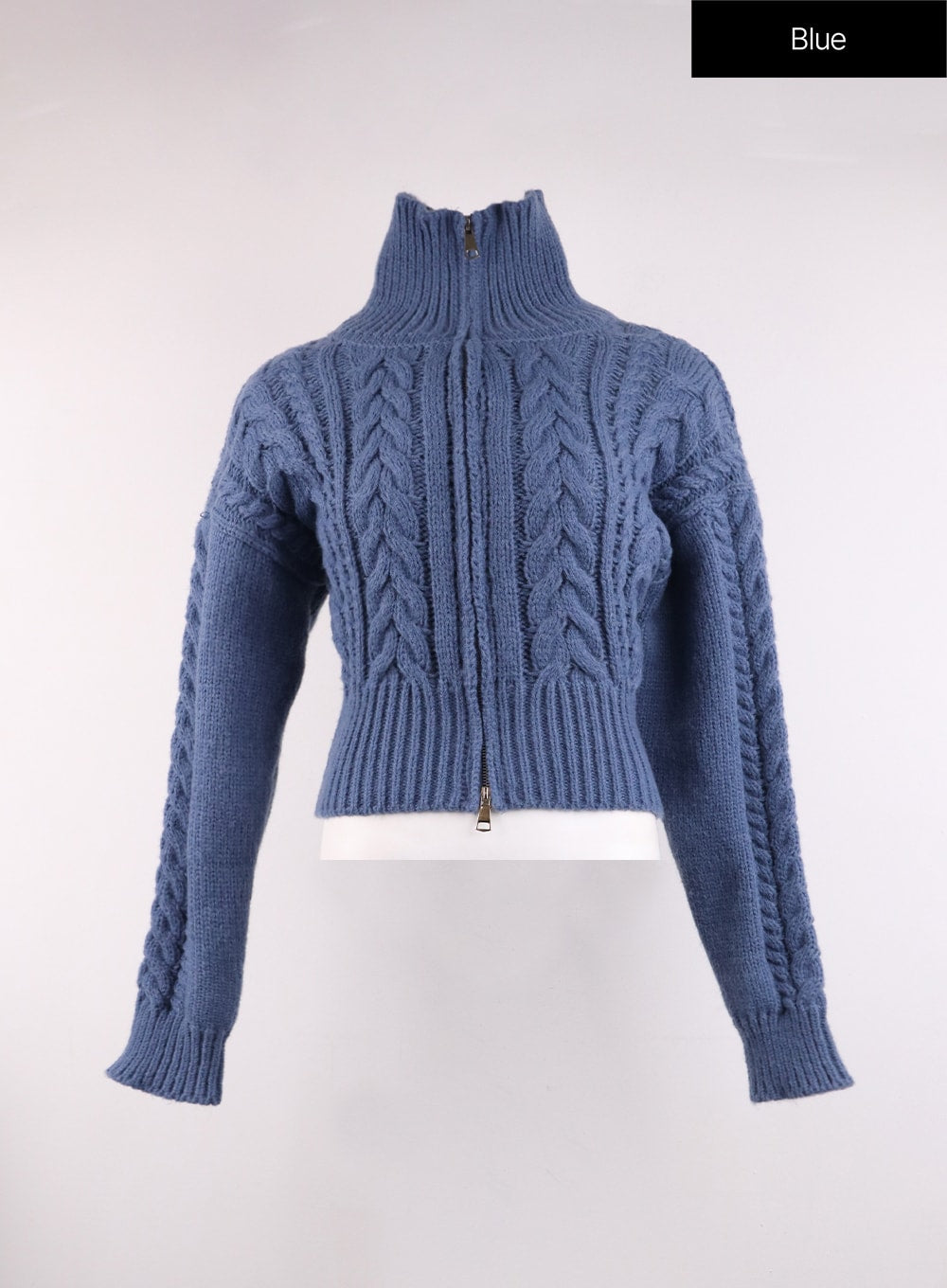 cable-knit-crop-sweater-oj426 / Blue