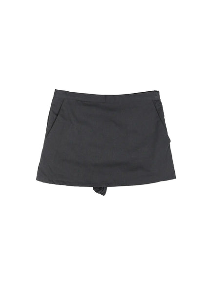 vintage-floral-print-mini-skirt-cu508 / Dark gray