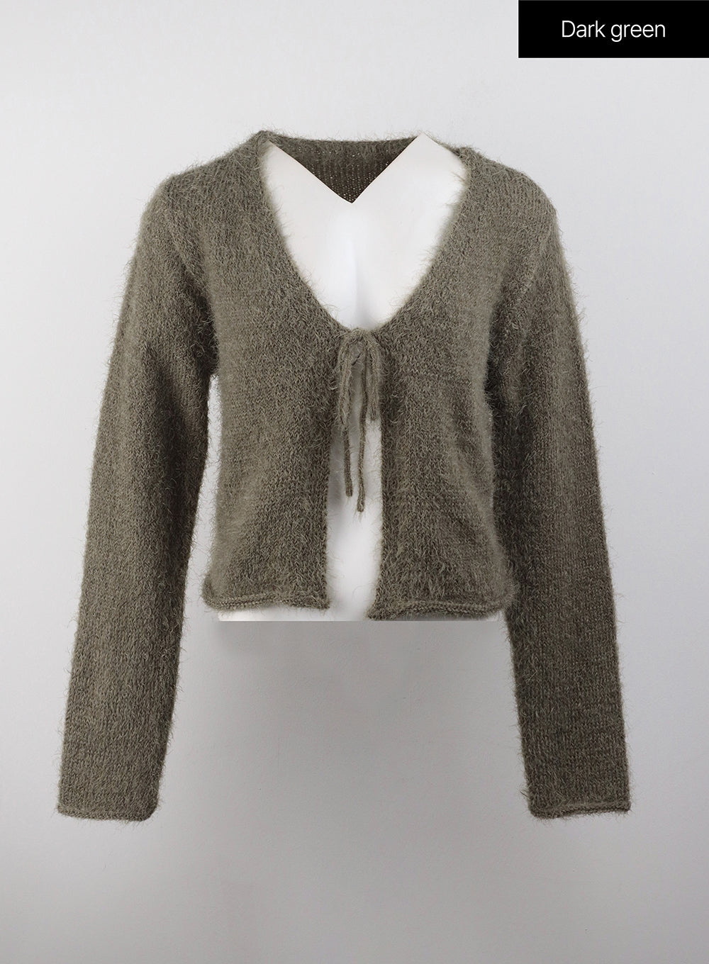 ribbon-crop-knit-sweater-cj408 / Dark green