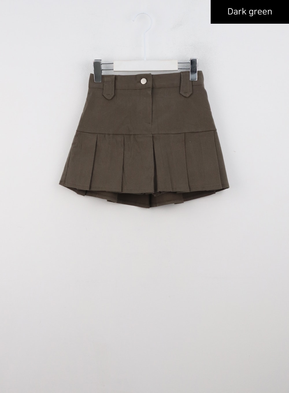 fleece-pleated-mini-skirt-cd301 / Dark green