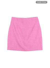 solid-mini-skirt-oy417 / Dark pink
