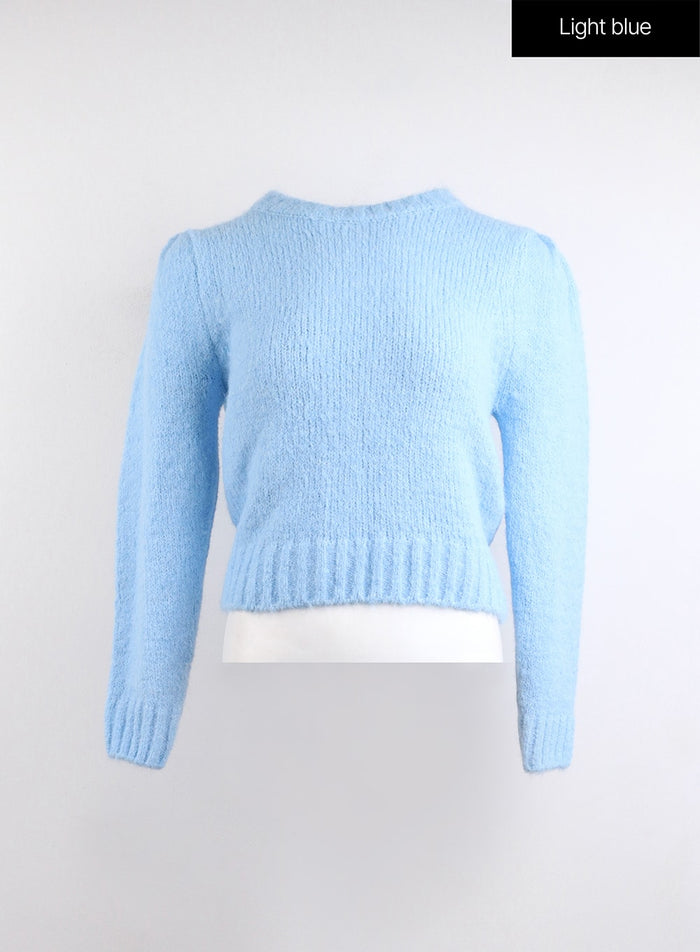 cozy-wool-blend-round-neck-sweater-oj419 / Light blue