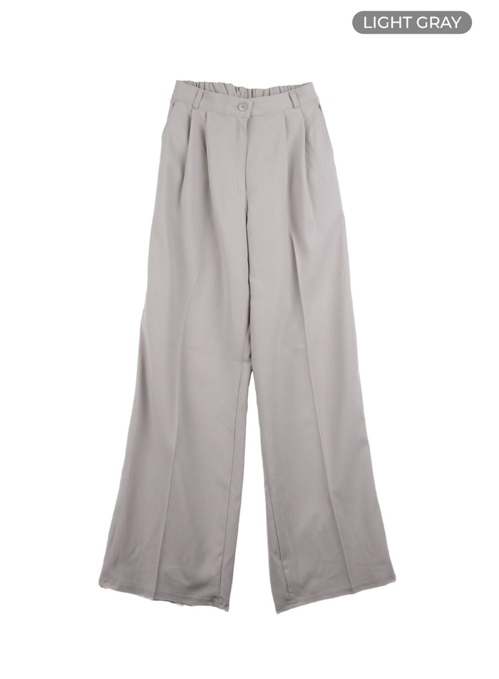 pintuck-wide-fit-trousers-oa429 / Light gray