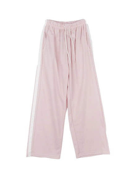 striped-wide-leg-sweatpants-cs501 / Light pink