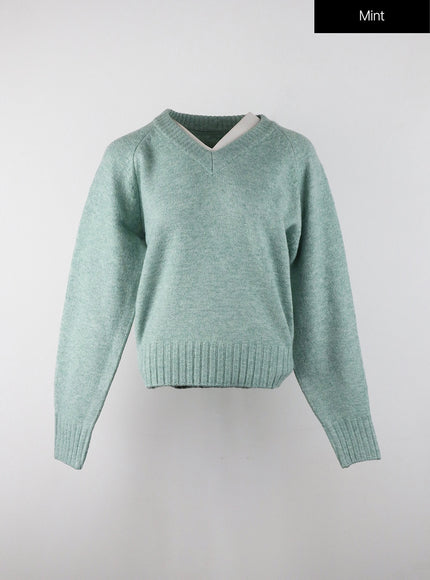 v-neck-sweater-oj404 / Mint