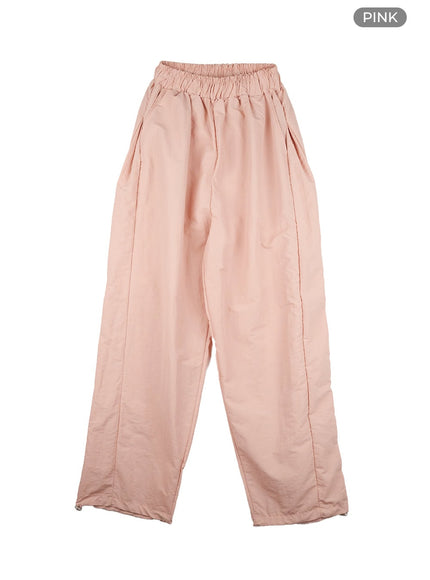 banded-nylon-jogger-pants-cl415 / Pink