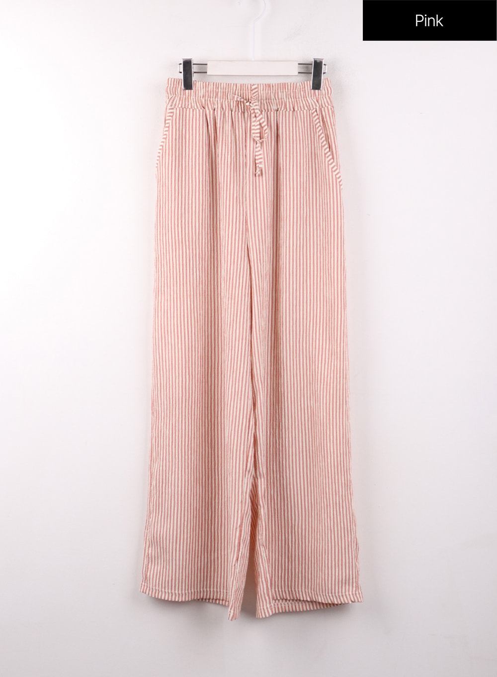 mid-waist-striped-wide-leg-trousers-of406 / Pink