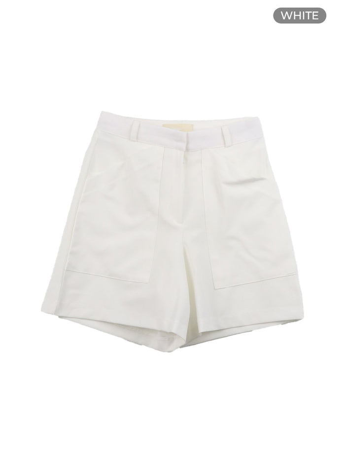 solid-loose-fit-shorts-oa429 / White
