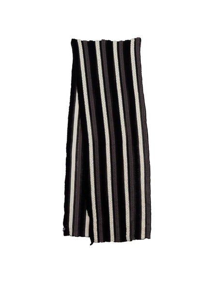 striped-dual-tone-scarf-cn511 / Black