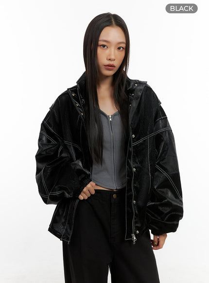 washed-faux-leather-jacket-co424 / Black