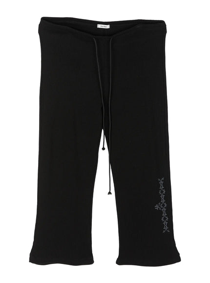 waffle-graphic-print-sweatpants-cu511 / Black