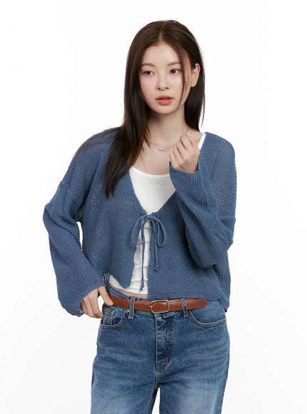 summer-knit-crop-cardigan-cl523 / Blue