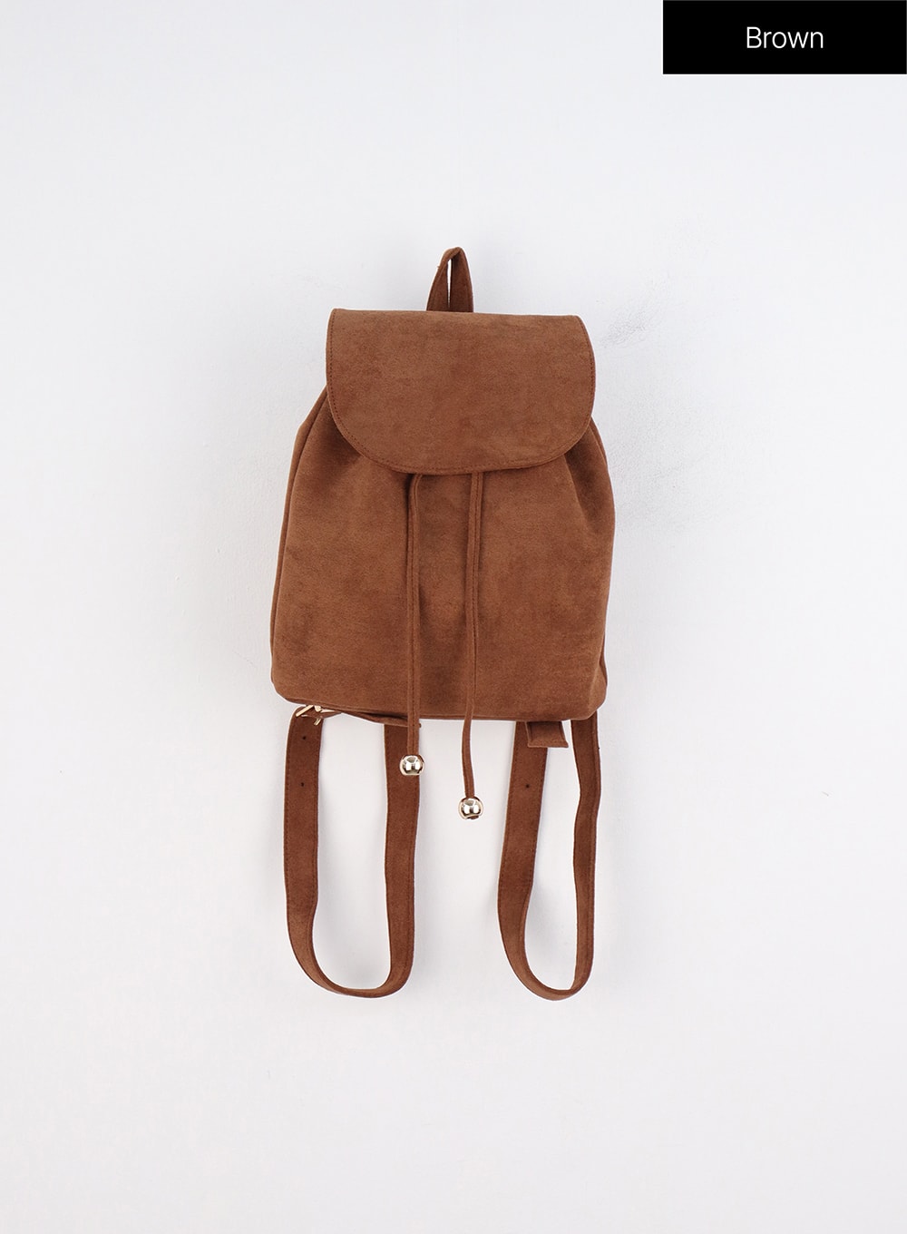 faux-suede-backpack-io317 / Brown