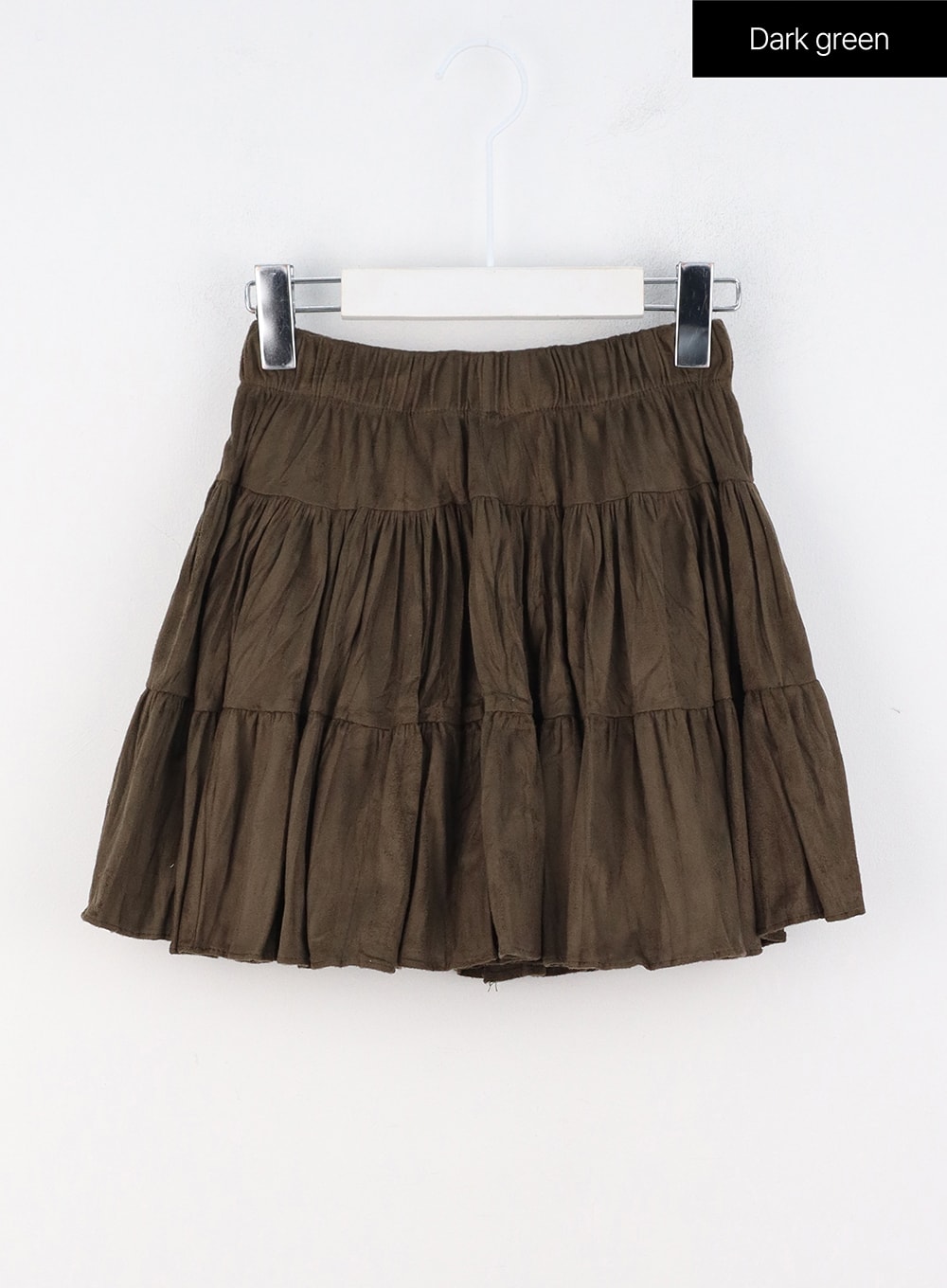 layered-ruffle-mini-skirt-oo325 / Dark green